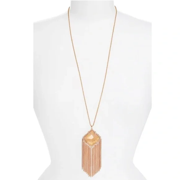 Kendra Scott Rose Gold Kingston Pendant Long Necklace - Picture 2 of 7